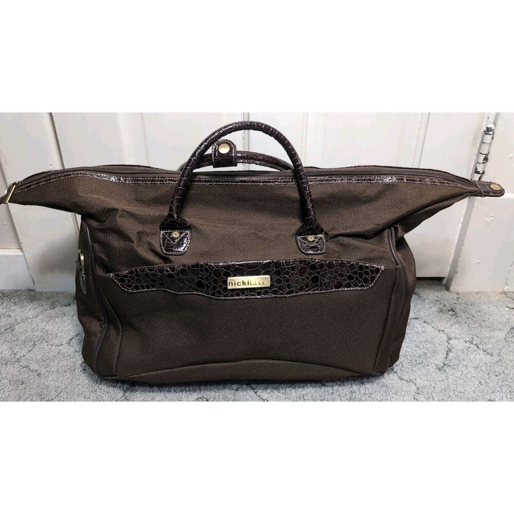 Nicki Nichole Miller Weekender Travel Bag Brown Large Vacation Carry On